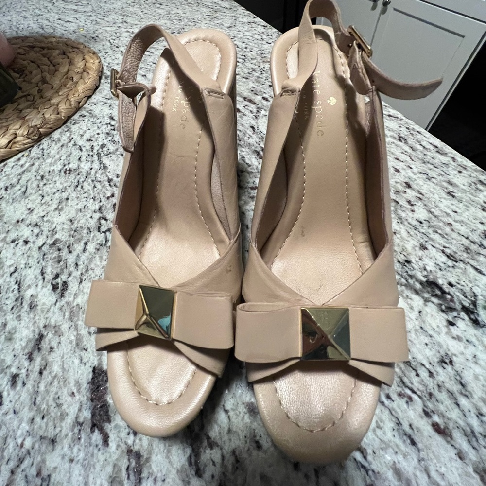 Cream kate spade wedge